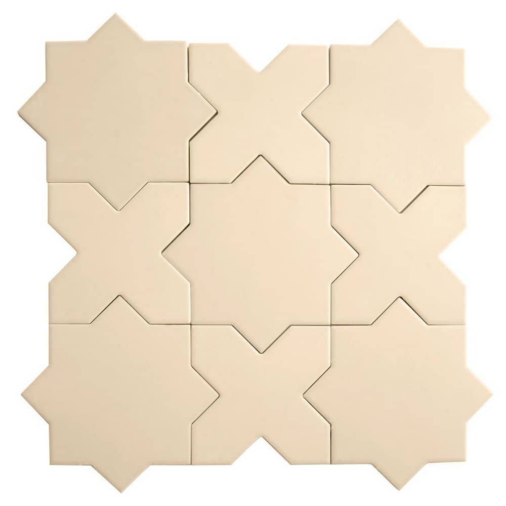 Seville 7 in. x 12 in. Ecru Taupe Star and Cross Matte Porcelain Wall and Floor Sample Tile (0.51 sq. ft. ) price history on PriceWatchPro