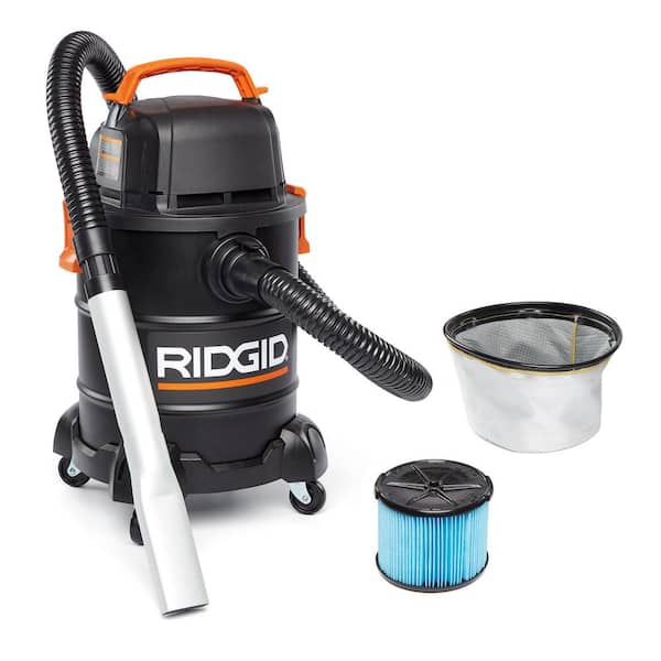 RIDGID 5 Gal. Cool/Dry Ash Portable Shop Vacuum with Fine Dust Filter, Micro Cloth Drum Filter, Hose and Accessories HDAV0500