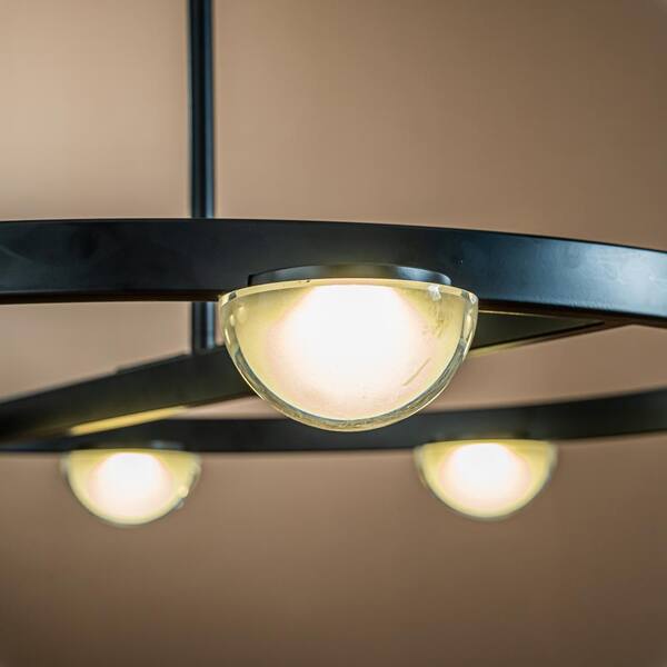 Hanging Chandelier Ceiling Light LED Twisted, Minimalist - Shade  Dia46cm*H18cm / Dia18.11x H7.09 / Black