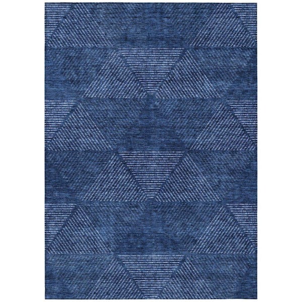 Chantille Machine Washable Indoor/Outdoor Abstract ACN777 Navy 5 ft. x 7 ft. 6 in. Area Rug