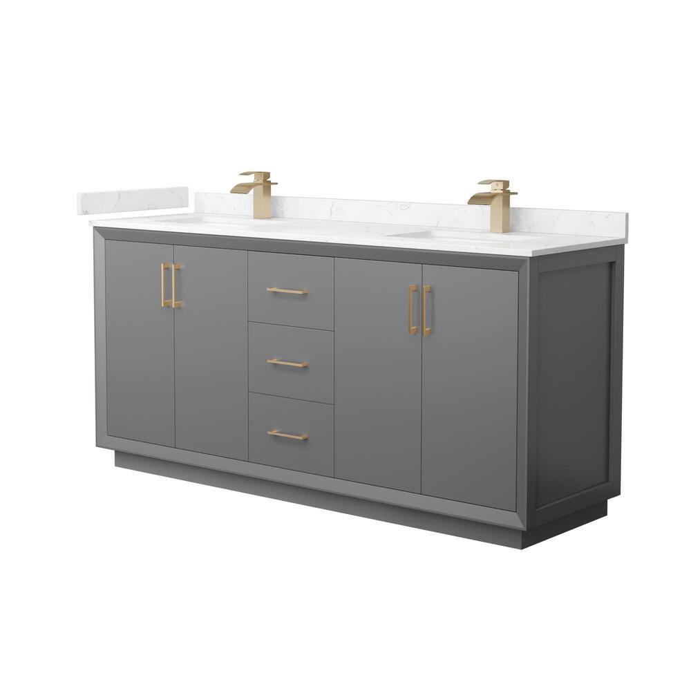 Strada 72 in. W x 22 in. D x 35 in. H Double Bath Vanity in Dark Gray with Carrara Cultured Marble Top price history on PriceWatchPro