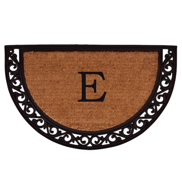 Calloway Mills Ornate Scroll 30 in. x 48 in. Coir Monogrammed Door Mat (Letter E)