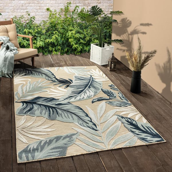 Mannings Southwestern Black Indoor/Outdoor Area Rug Rectangle 4' x 5'7 -  Furnishings4Less