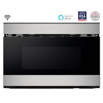 24 in. 1.2 cu. ft. Smart Built-In Microwave Drawer with Concealed Controls and Easy Wave Open in Stainless Steel
