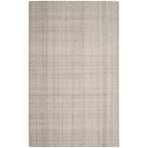 Abstract Light Gray 4 ft. x 6 ft. Solid Area Rug