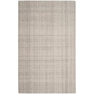 Abstract Light Gray 5 ft. x 8 ft. Solid Area Rug