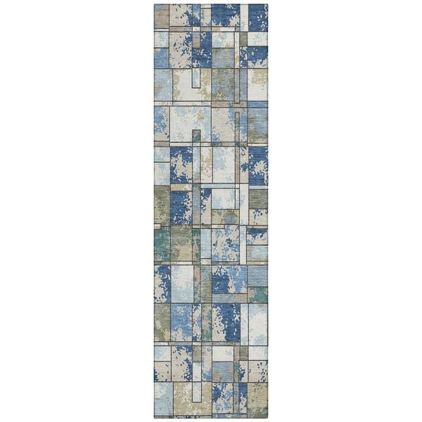 Chantille Machine Washable Indoor/Outdoor Abstract ACN2442 Blue 2 ft. x 7 ft. Runner Rug