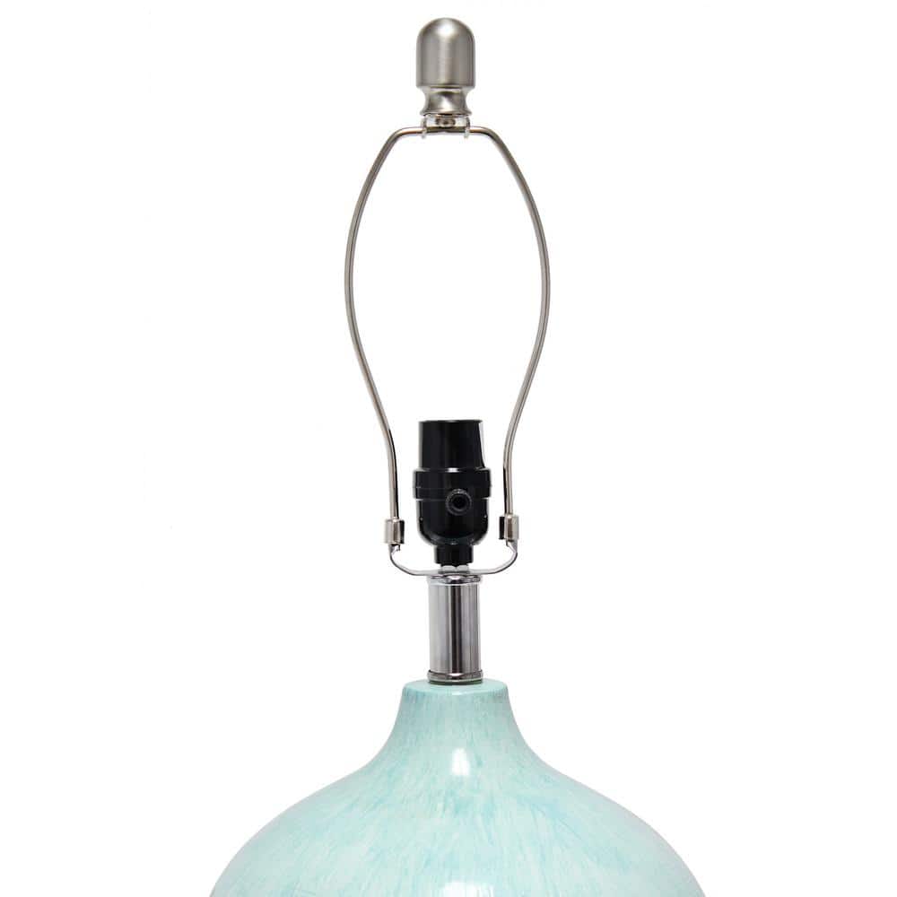 Coastal Pottery Sea Glass Sand Northshore 16" Table Lamp, Aqua/Brown/White
