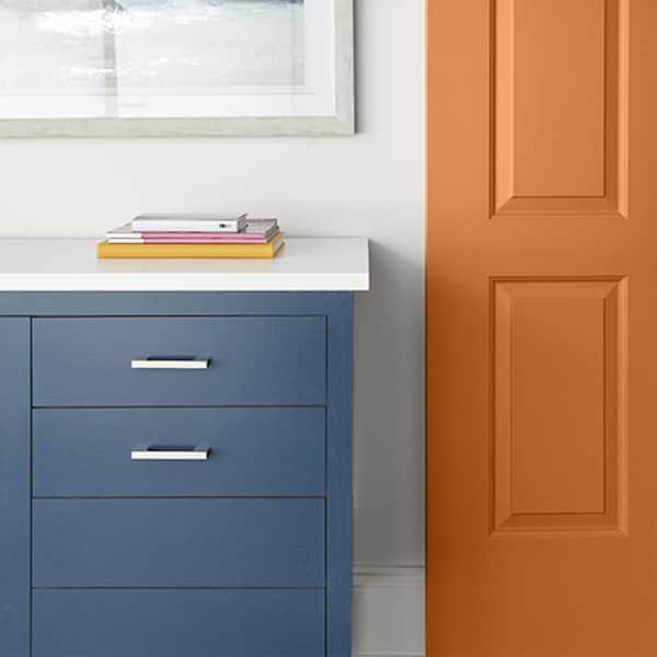 BEHR PREMIUM 1 Gal. White Satin Enamel Interior/Exterior Cabinet, Door & Trim  Paint 752001 - The Home Depot