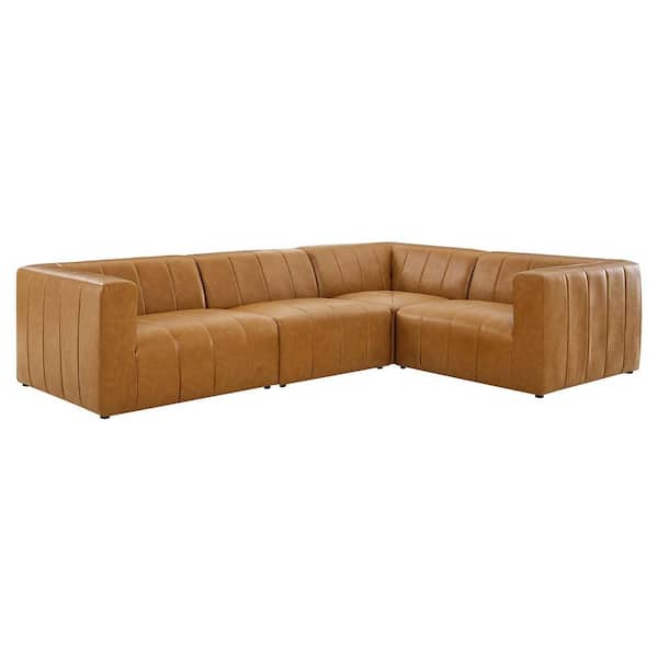 Tan Vegan Leather Sectional Sofa, Leather Modular Sofa Nz