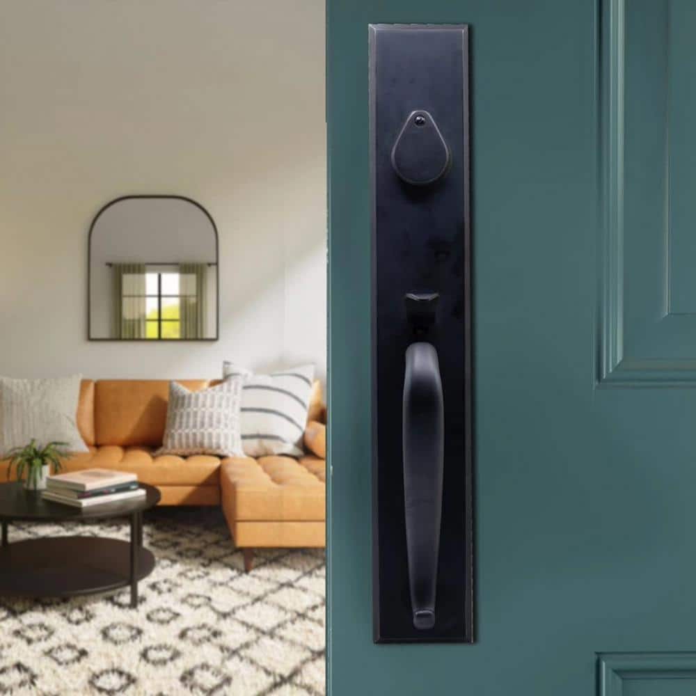Matte Black Contemporary Single Cylinder Deadbolt Handleset