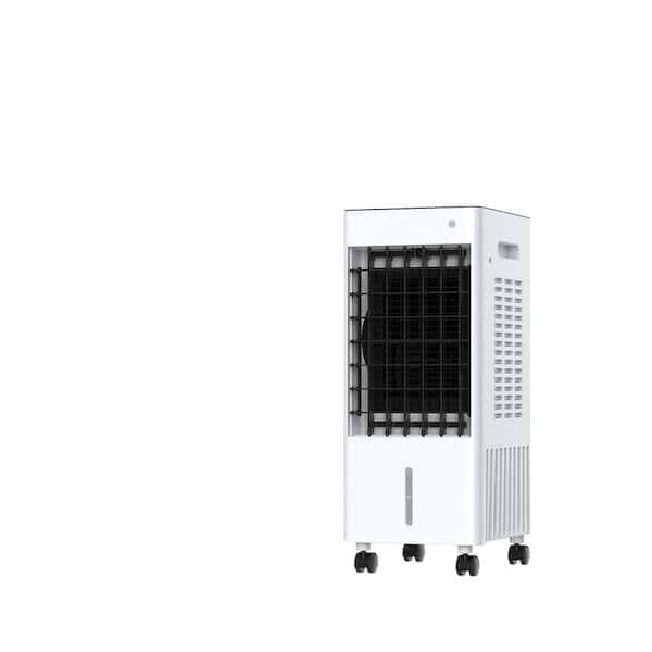 0.5-7.5h 8L Water Tank Evaporative Air Cooler 3-Side Air Intake 3-Speeds 60°Oscillation Portable AC Unit for Home Office