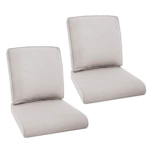 22 in. x 24 in. Deep Seating Outdoor Lounge Chair Replacement Cushion and Back Pillow in Beige (Set of 2)