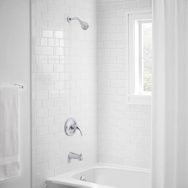 Builders Single Handle 1-Spray Tub and Shower Faucet 1.8 GPM in Chrome (Valve Included)