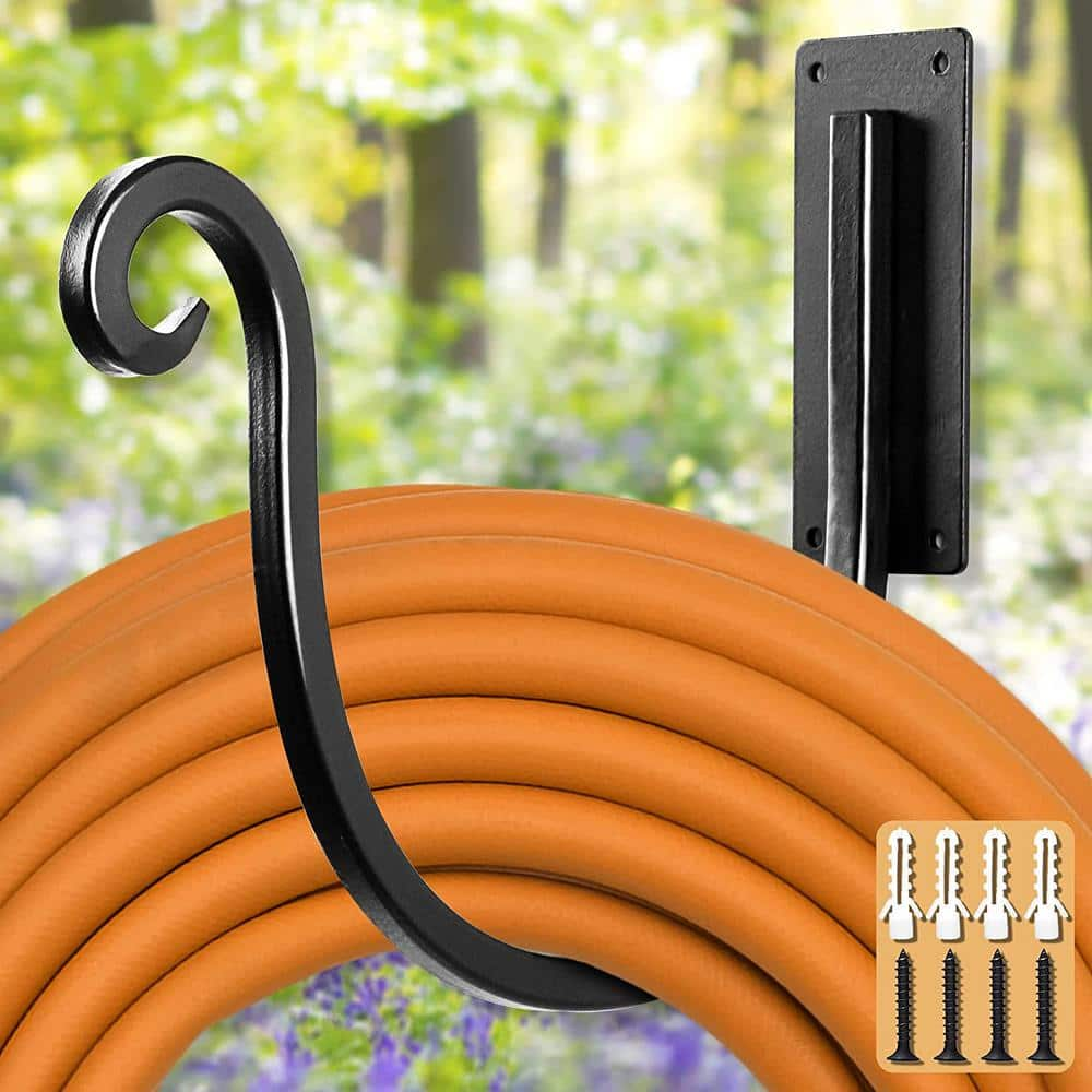 Cubilan Outdoor Garden Hose Holder In Metal Water Hose Holder For Wall Mount Garden Hose