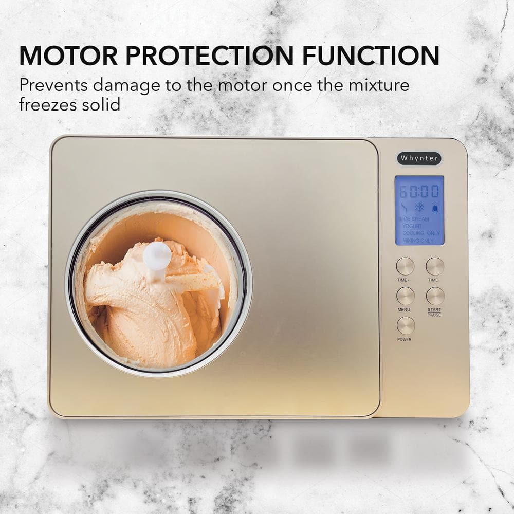 Champagne Gold 2 Quart Automatic Ice Cream and Yogurt Maker