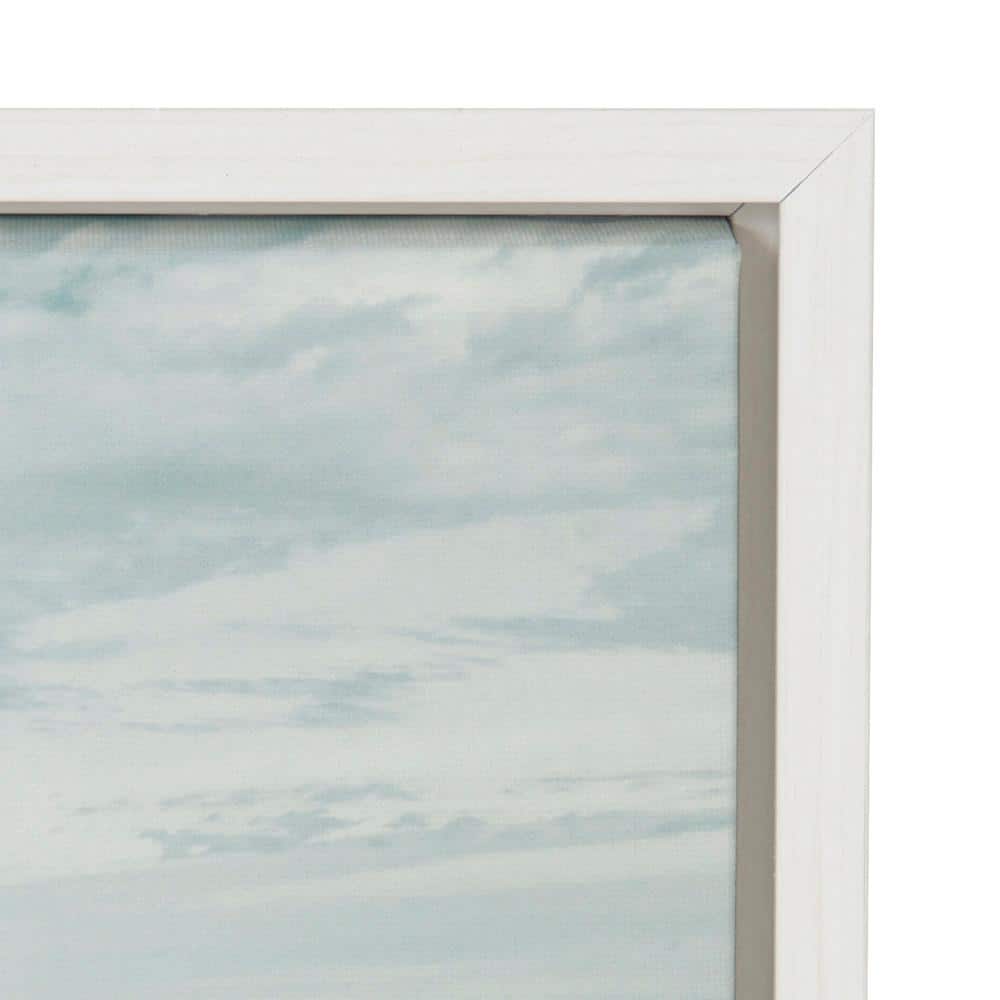 Sylvie Beach Framed Canvas Print in White Frame