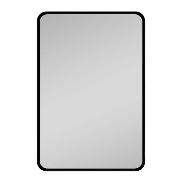 Unbranded 20 in. W x 28 in. H Rectangular Metal Framed Hangs Horizontally or Vertically Wall Bathroom Vanity Mirror in Black