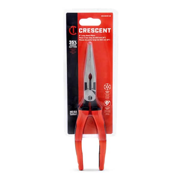 Crescent - 8 in. Z2 High Leverage Long Nose Pliers with Dual Material Grips