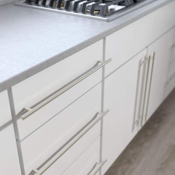 Solid Bar 15-1/8 in. (384 mm) Modern Cabinet Drawer Pull in Stainless Steel