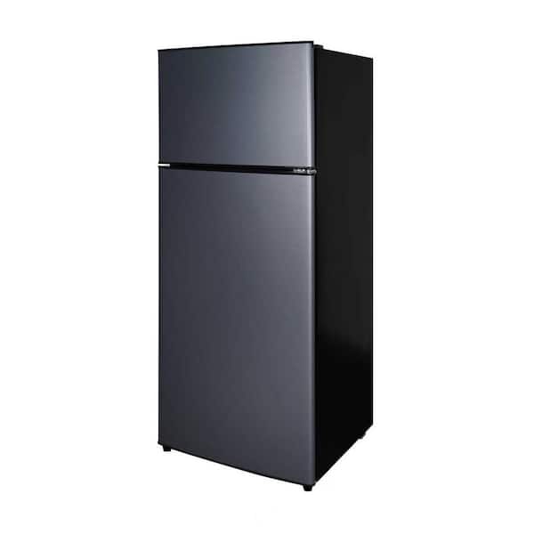 22.20 in. 7 cu. ft. Mini Refrigerator in Black with Top Door Freezer and Beverage Storage