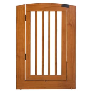 Ruffluv Single Extender Pet Gate Panel with Door - Large - 36"H - Chestnut Finish