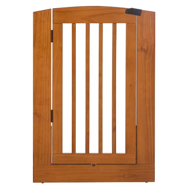 Camaflexi Ruffluv Single Extender Pet Gate Panel with Door - Large - 36"H - Chestnut Finish