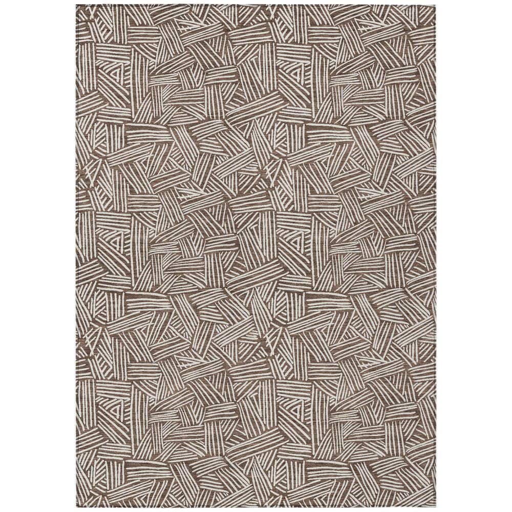 Chantille Machine Washable Indoor/Outdoor Abstract ACN2648 Chocolate 3 ft. x 4 ft. Area Rug price history on PriceWatchPro