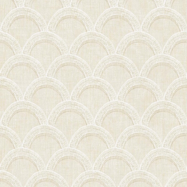 Chesapeake Bixby Beige Geometric Beige Wallpaper Sample