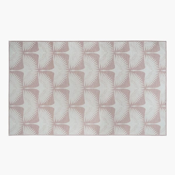 Flock Petal Pink/Off White Washable Rug 3 ft. x 5 ft. Area Rug