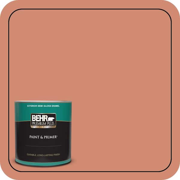 BEHR PREMIUM PLUS 1 qt. #M190-5 Fireplace Glow Semi-Gloss Enamel Exterior Paint & Primer