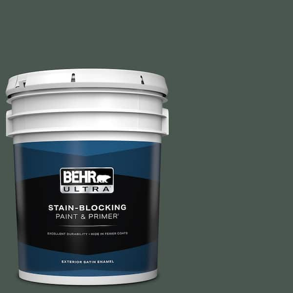 BEHR ULTRA 5 gal. #ECC-45-3 Conifer Satin Enamel Exterior Paint & Primer