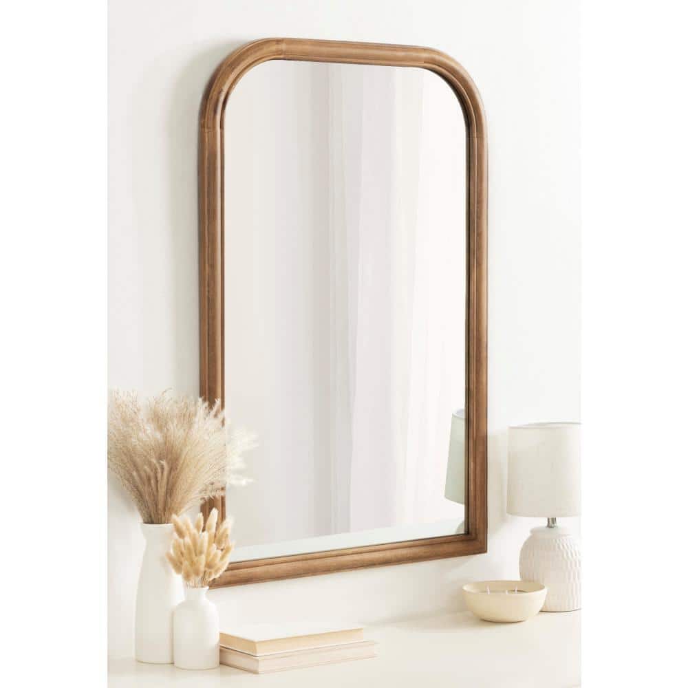 Rustic Brown Arched Full Length Wooden Wall Mirror