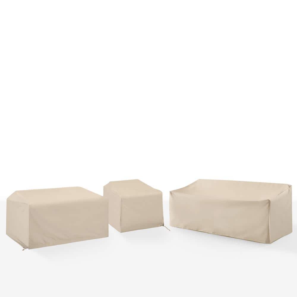 CROSLEY FURNITURE 3Piece Tan Outdoor Sectional Furniture Cover Set MO75047TA The Home Depot