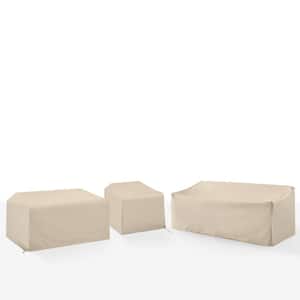3-Piece Tan Outdoor Sectional Furniture Cover Set