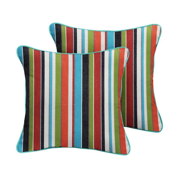 SORRA HOME Sunbrella Carousel Confetti Outdoor Corded Throw Pillows (2-Pack)