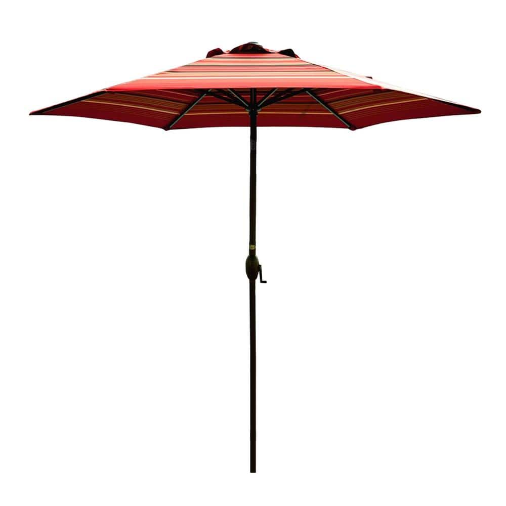 9 ft. Market Outdoor Patio Umbrella with Push Button Tilt and Crank in Red 