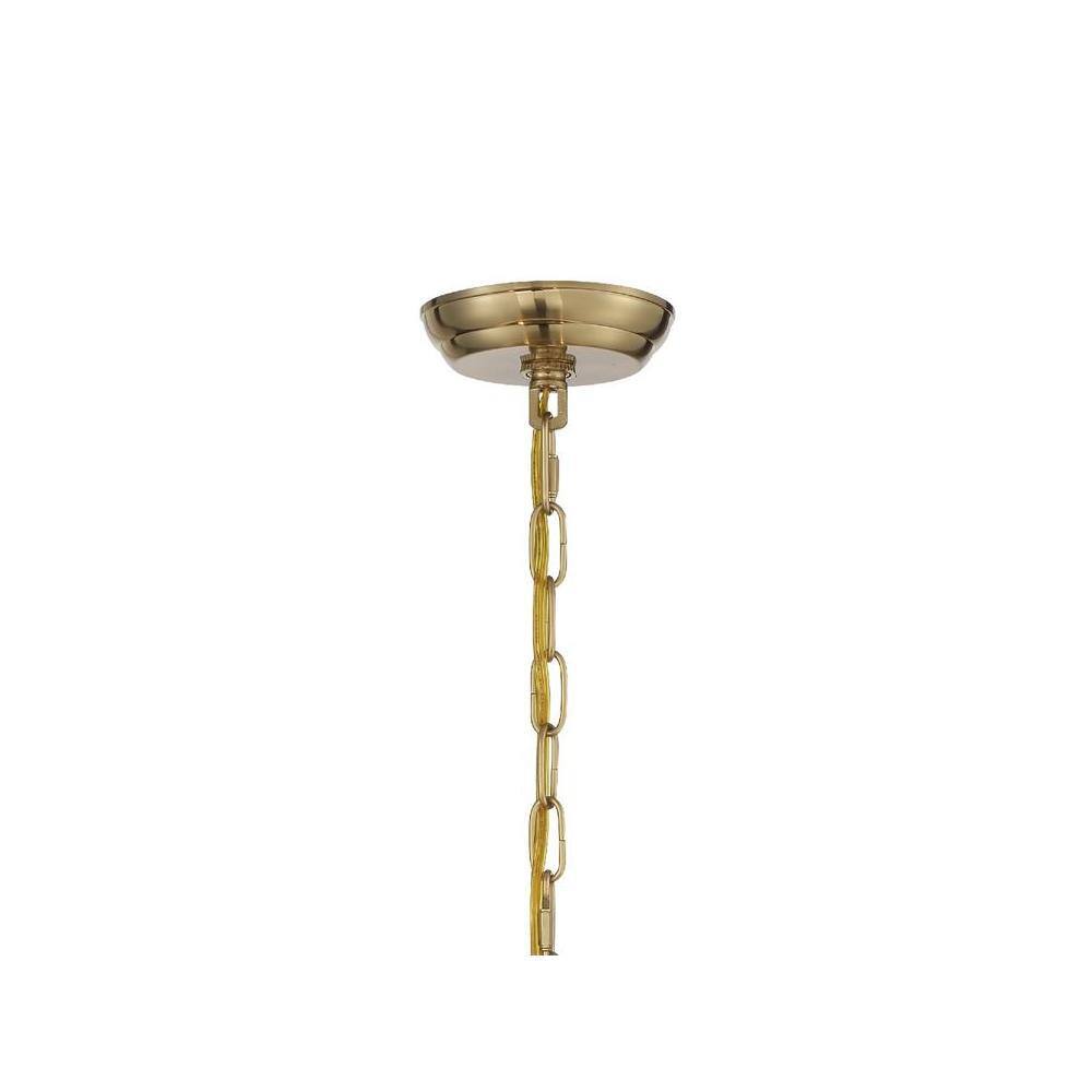Vibrant Gold 5-Light Chandelier with Clear Crystal & Silk Shade