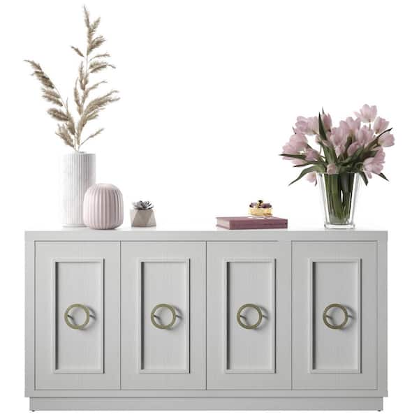 Twin Star Home 64.25 in. White Buffet Sideboard OT6616-PT85 Twin Star Home 64.25 in. White Buffet Sideboard OT6616-PT85