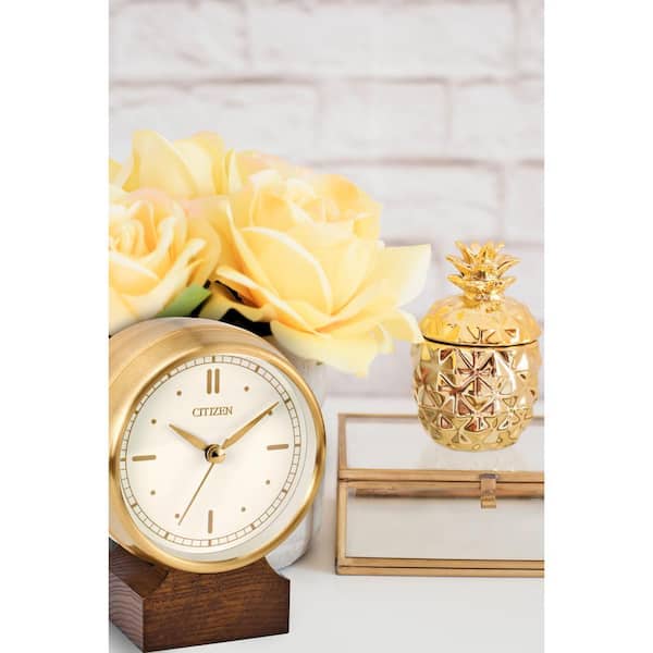 Contemporary Gold Table Clock with Bluetooth
