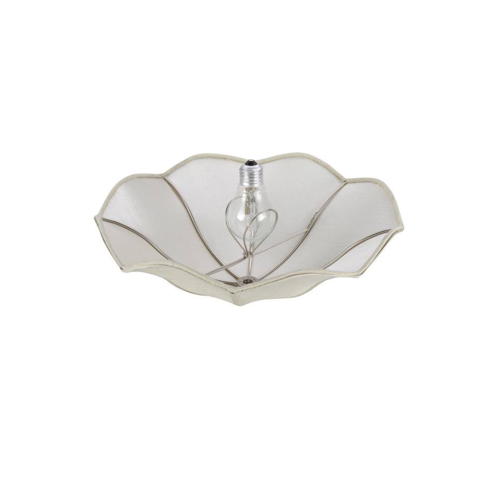 13'' Off-White Faux Linen Bowl Lamp Shade