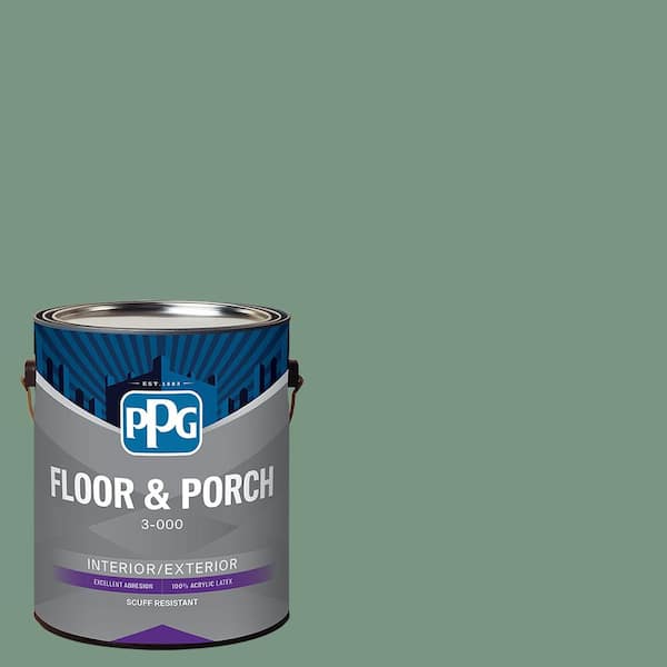 1 gal. PPG1133-5 Slate Green Satin Interior/Exterior Floor and Porch Paint