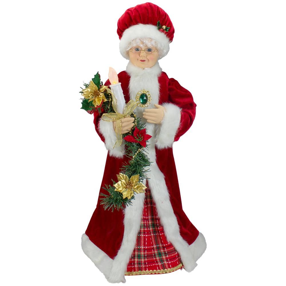 Northlight 24 "" Animated Mrs. Claus with Lighted Candle Musical Christmas Figure -  34850959