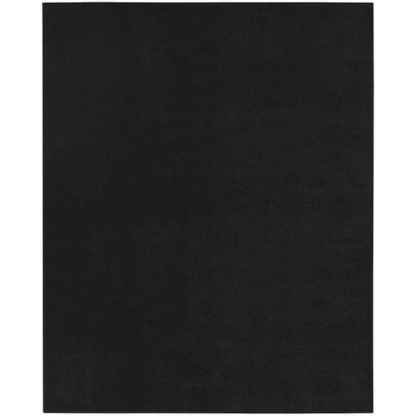 Black 8 ft. x 11 ft. Woven Abstract Polyester Rectangle Indoor/Outdoor Area Rug