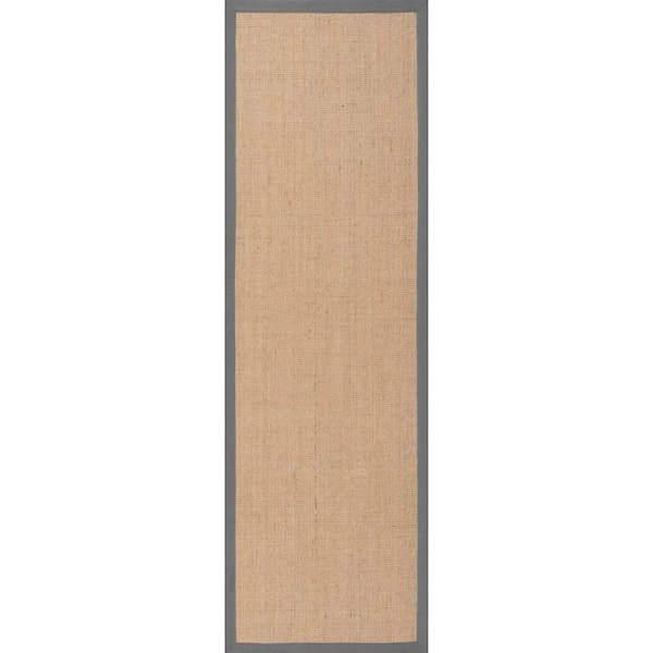nuLOOM Orsay Machine Woven Jute Light Gray 3 ft. x 8 ft. Runner