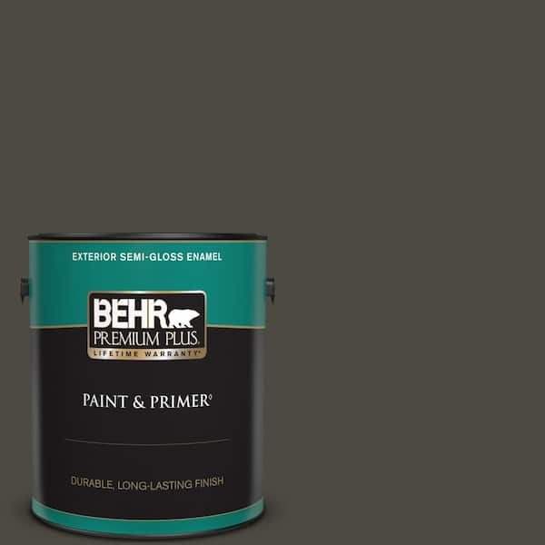 BEHR PREMIUM PLUS 1 gal. #S-H-780 Thorny Branch Semi-Gloss Enamel Exterior Paint & Primer