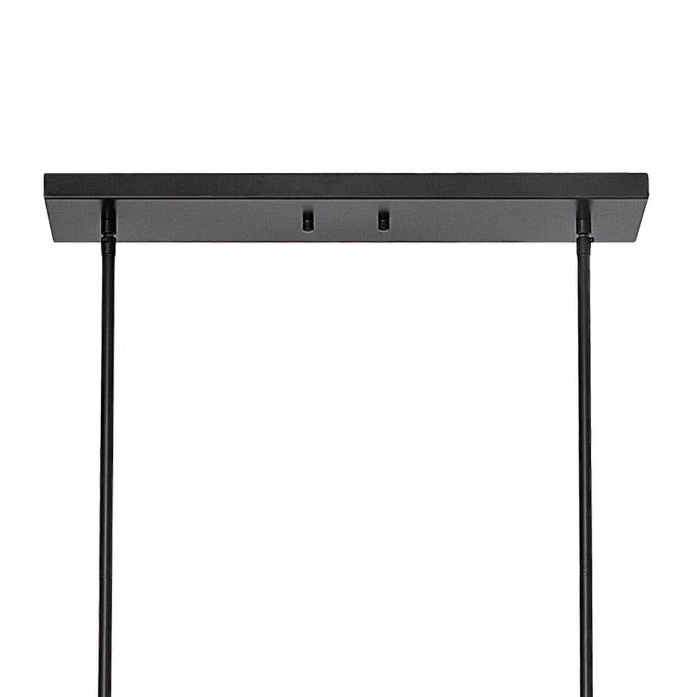 Black Metal 6-Light Linear Pendant with Globe Shades