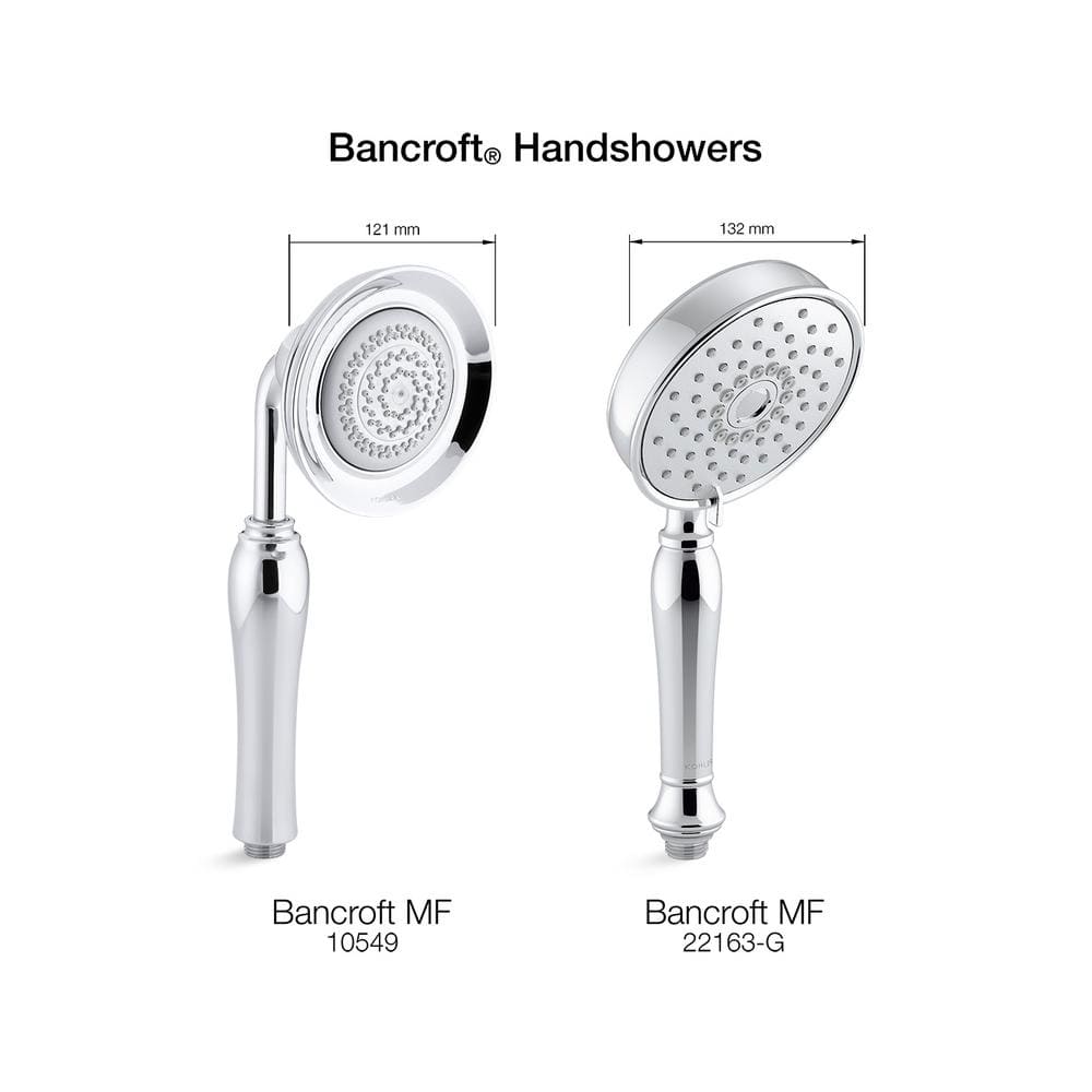 Polished Chrome Multifunction Handheld Shower Head with Pulse Spray