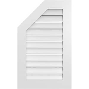 22 in. x 36 in. Octagonal Surface Mount PVC Gable Vent: Functional with Standard Frame