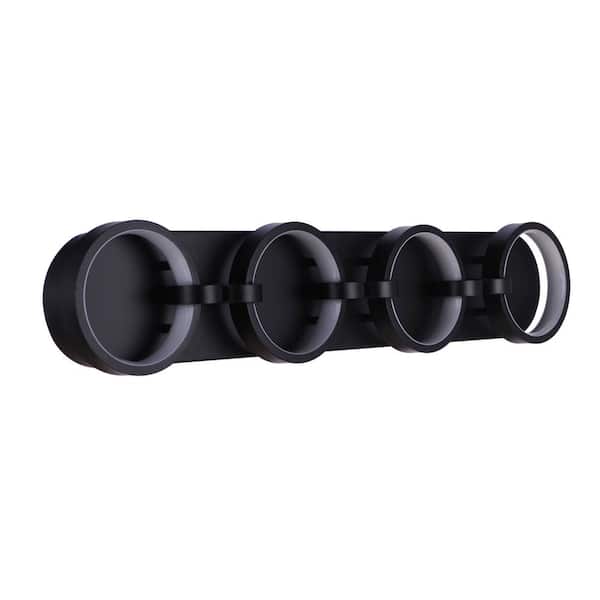 CRAFTMADE Context 32.88 in. 4-Light Flat Black Finish Integrated LED Vanity Light Bar with Ring Shaped Lights